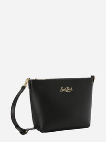 Borsa Aline in pelle liscia nera con placchetta logo