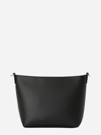 Borsa Aline in pelle liscia nera con placchetta logo