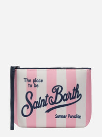 Pochette Aline in scuba a righe rosa