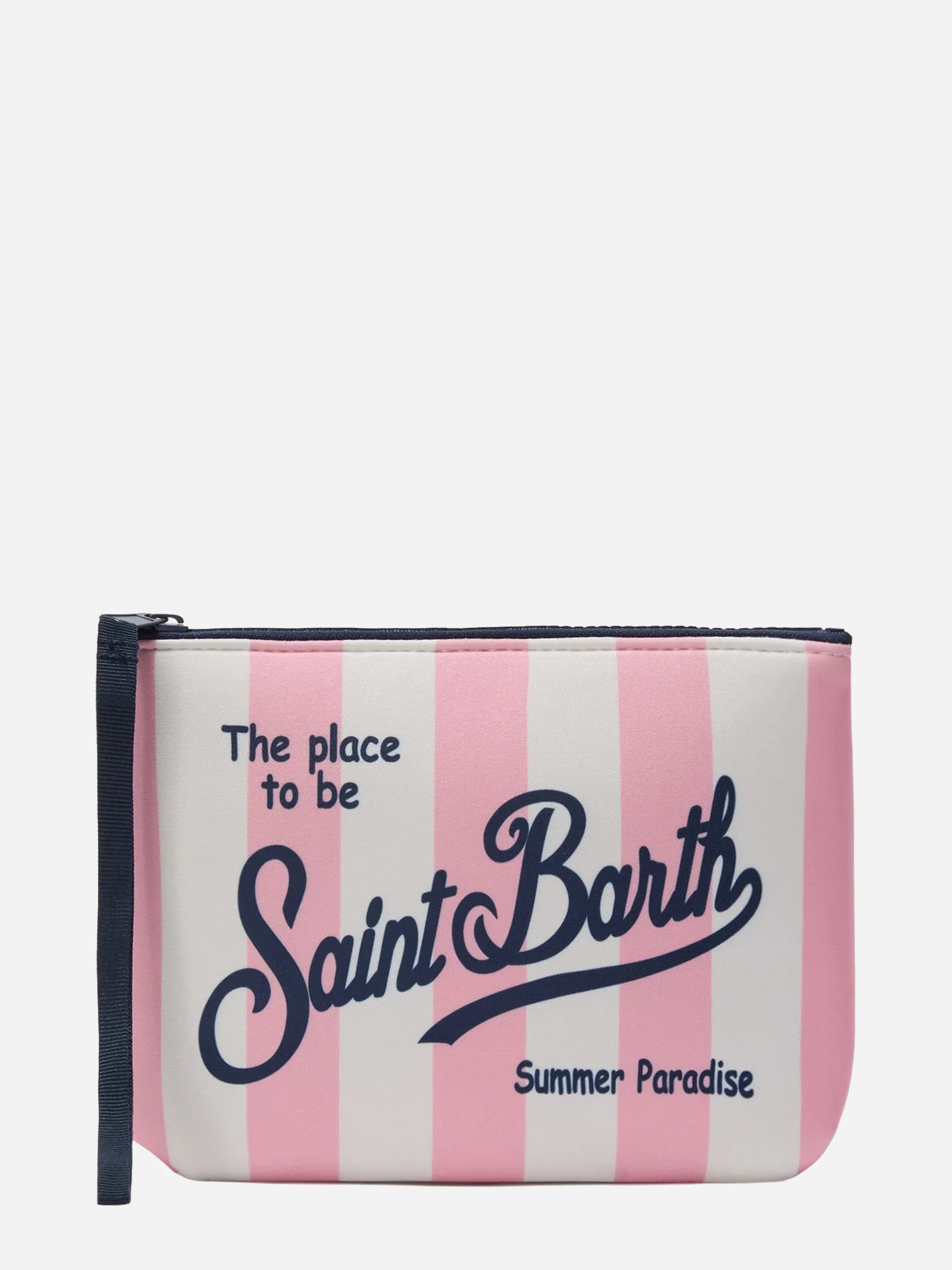 Pochette Aline in scuba a righe rosa