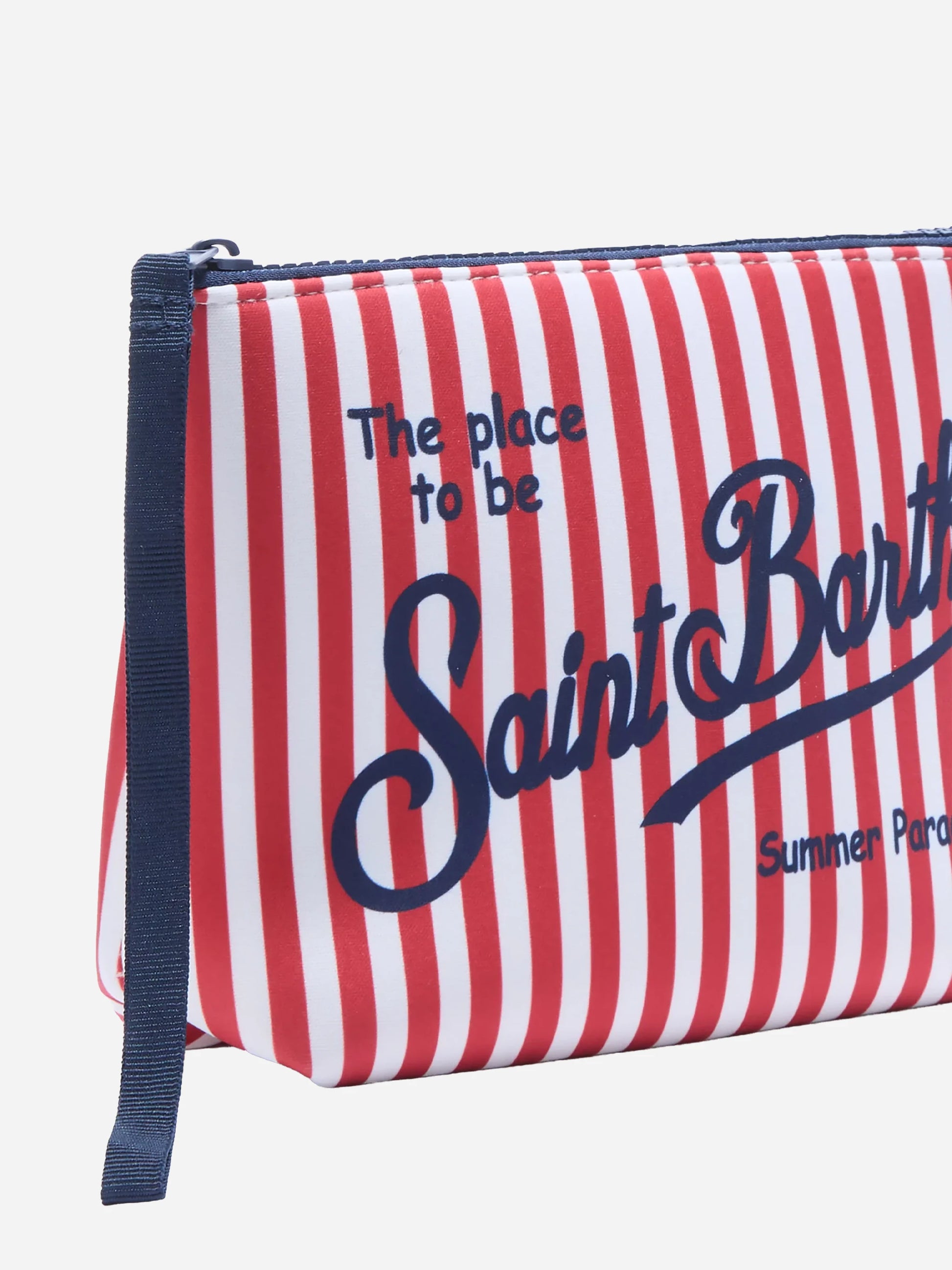 Pochette Aline in scuba a righe rosse
