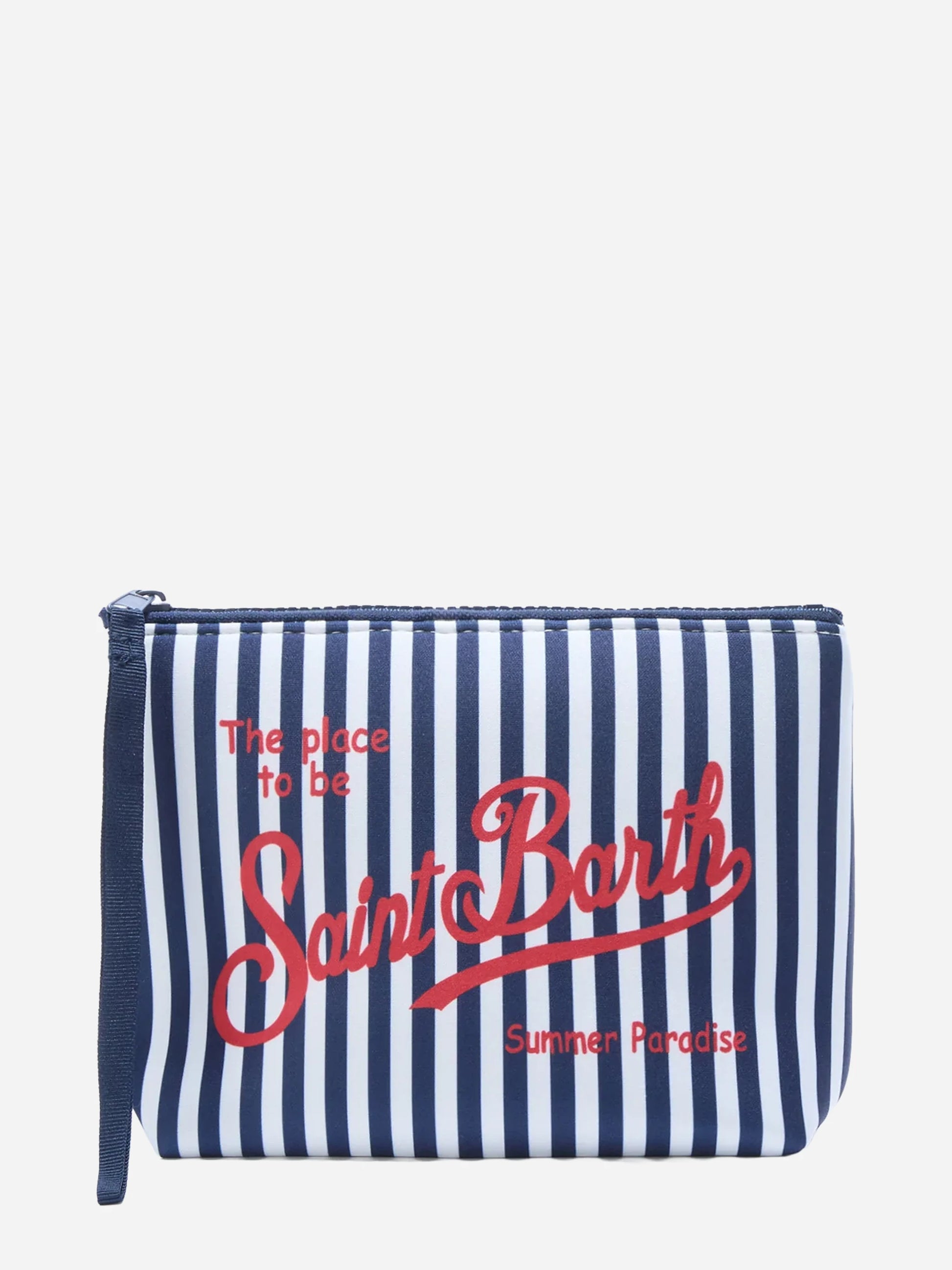 Pochette Aline in scuba a righe blu
