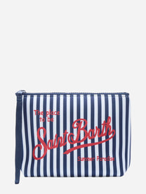 Pochette Aline in scuba a righe blu