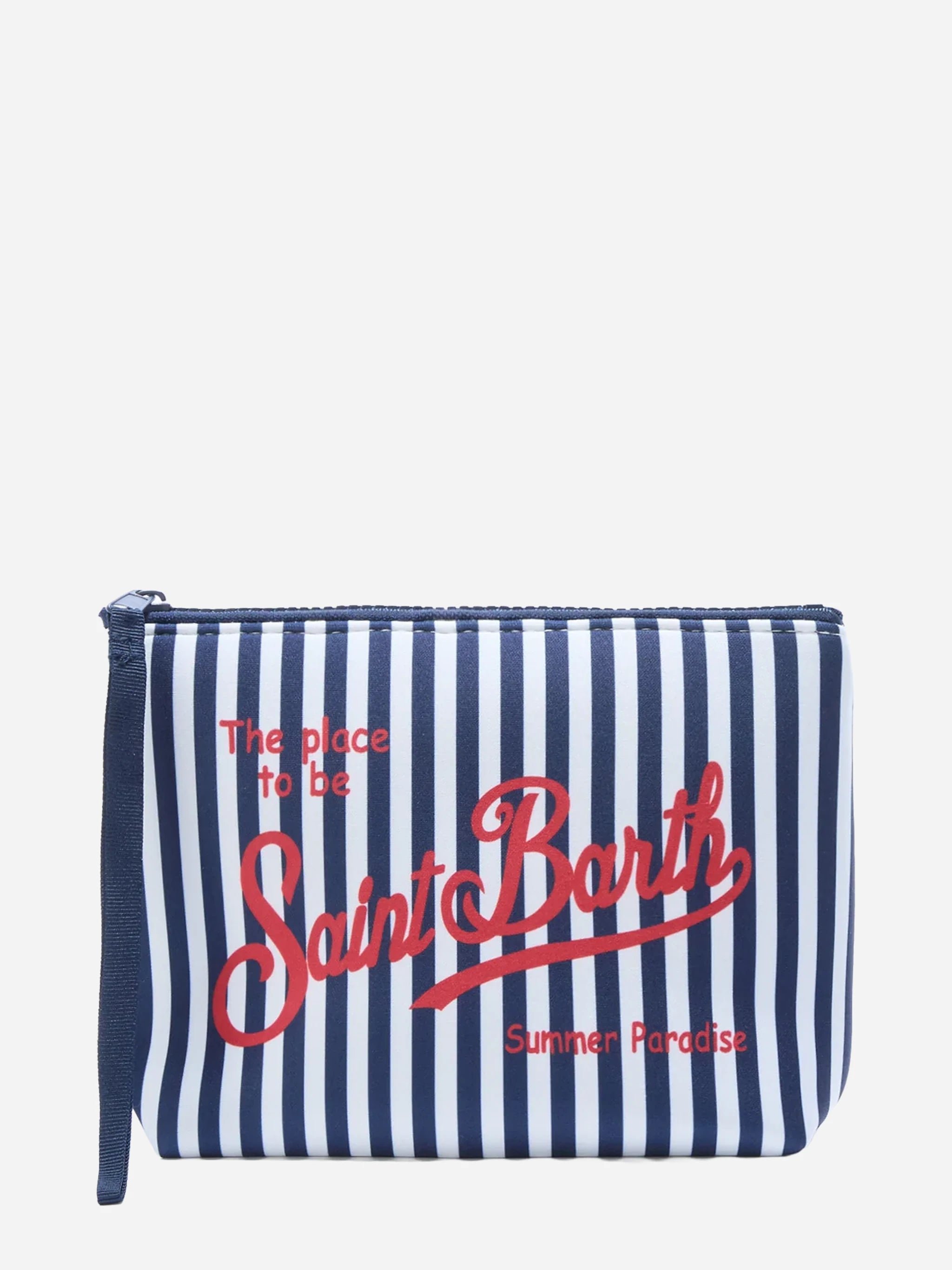 Pochette Aline in scuba a righe blu