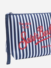 Pochette Aline in scuba a righe blu