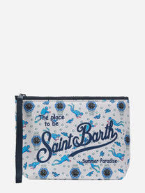 Pochette Aline in scuba con stampa Sub e Orologi