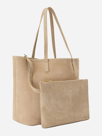 Borsa City regular in camoscio beige