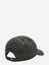Cappellino Davis con visiera in cotone grigio scuro con logo ricamato