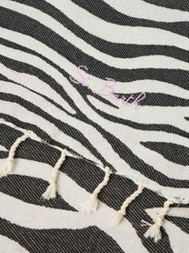 Telo mare Foutas in cotone con jacquard zebrato