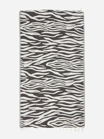Telo mare Foutas in cotone con jacquard zebrato