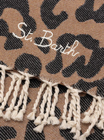Telo mare Foutas in cotone con jacquard animalier