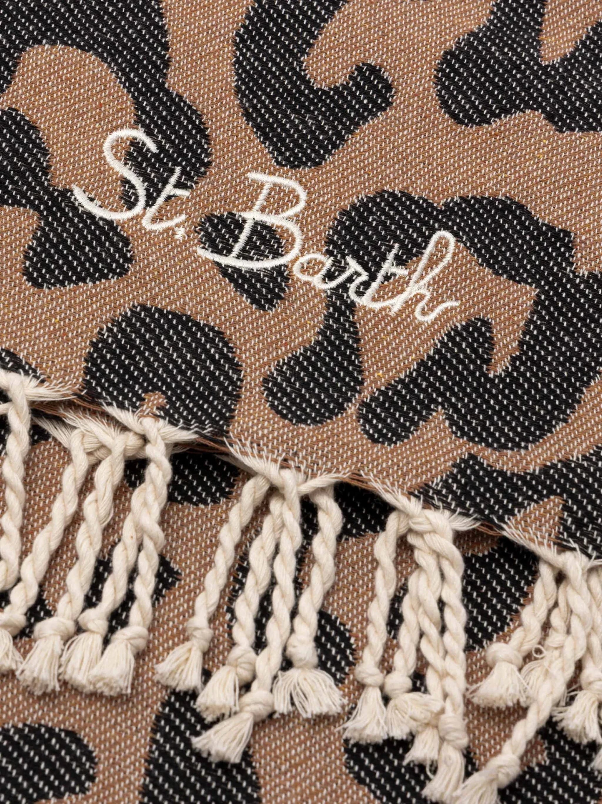 Telo mare Foutas in cotone con jacquard animalier