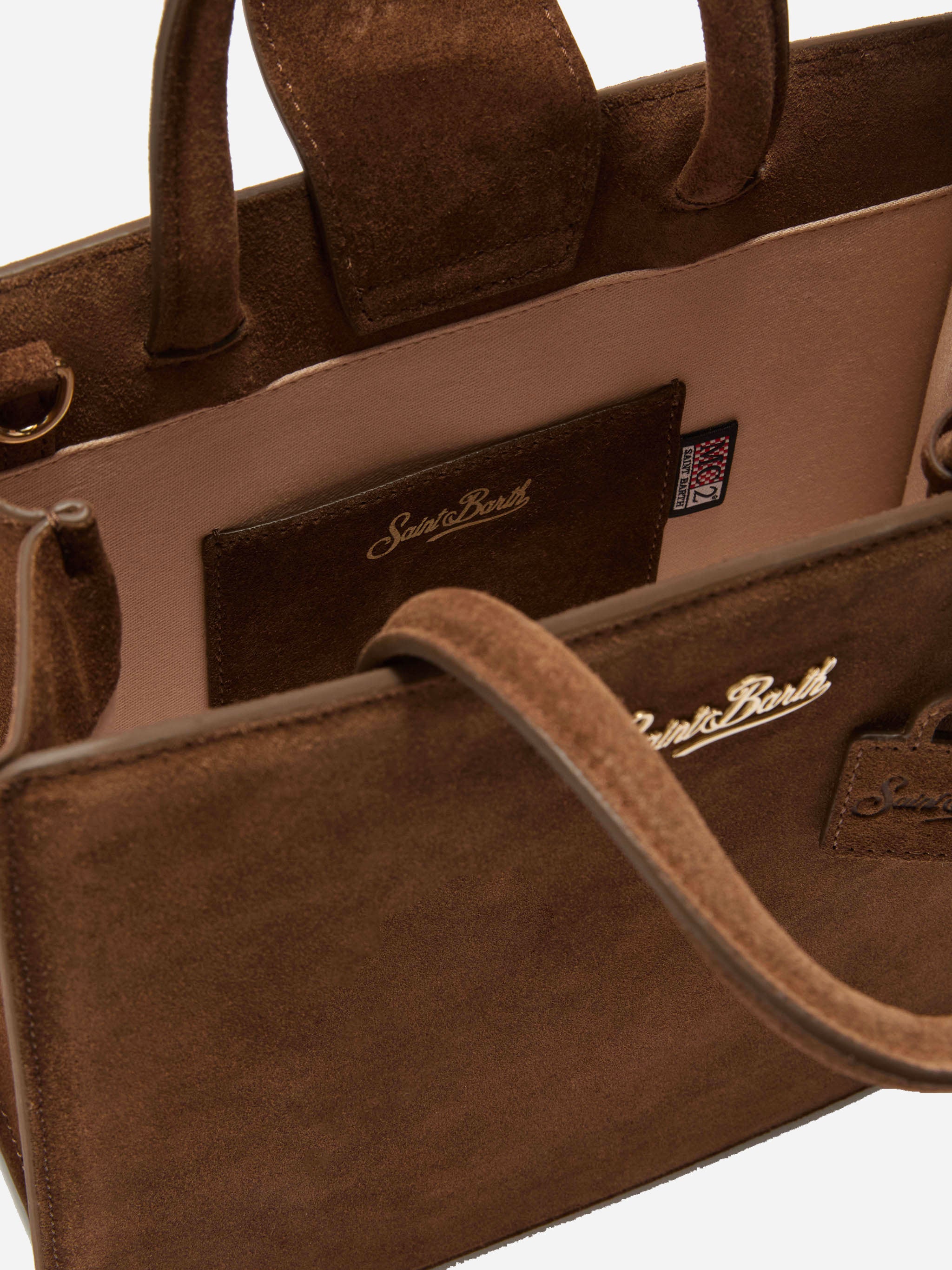 Borsa in suede marrone shop midi