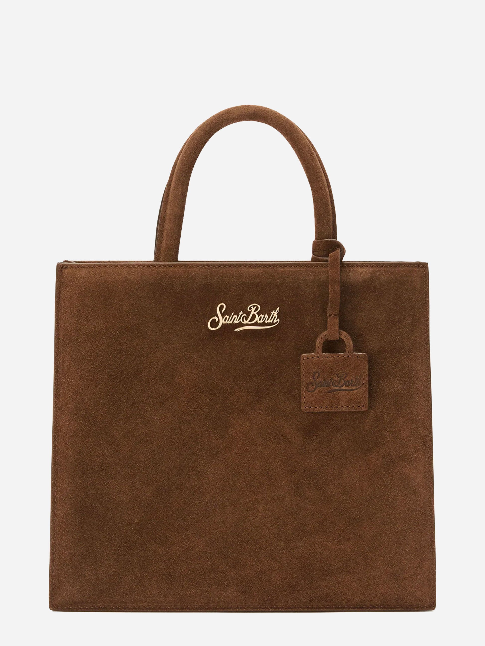 Borsa in suede marrone shop midi