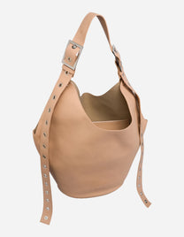 Borsa Small hobo in pelle beige