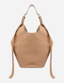Borsa Small hobo in pelle beige