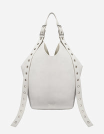 Borsa Small hobo in pelle bianca