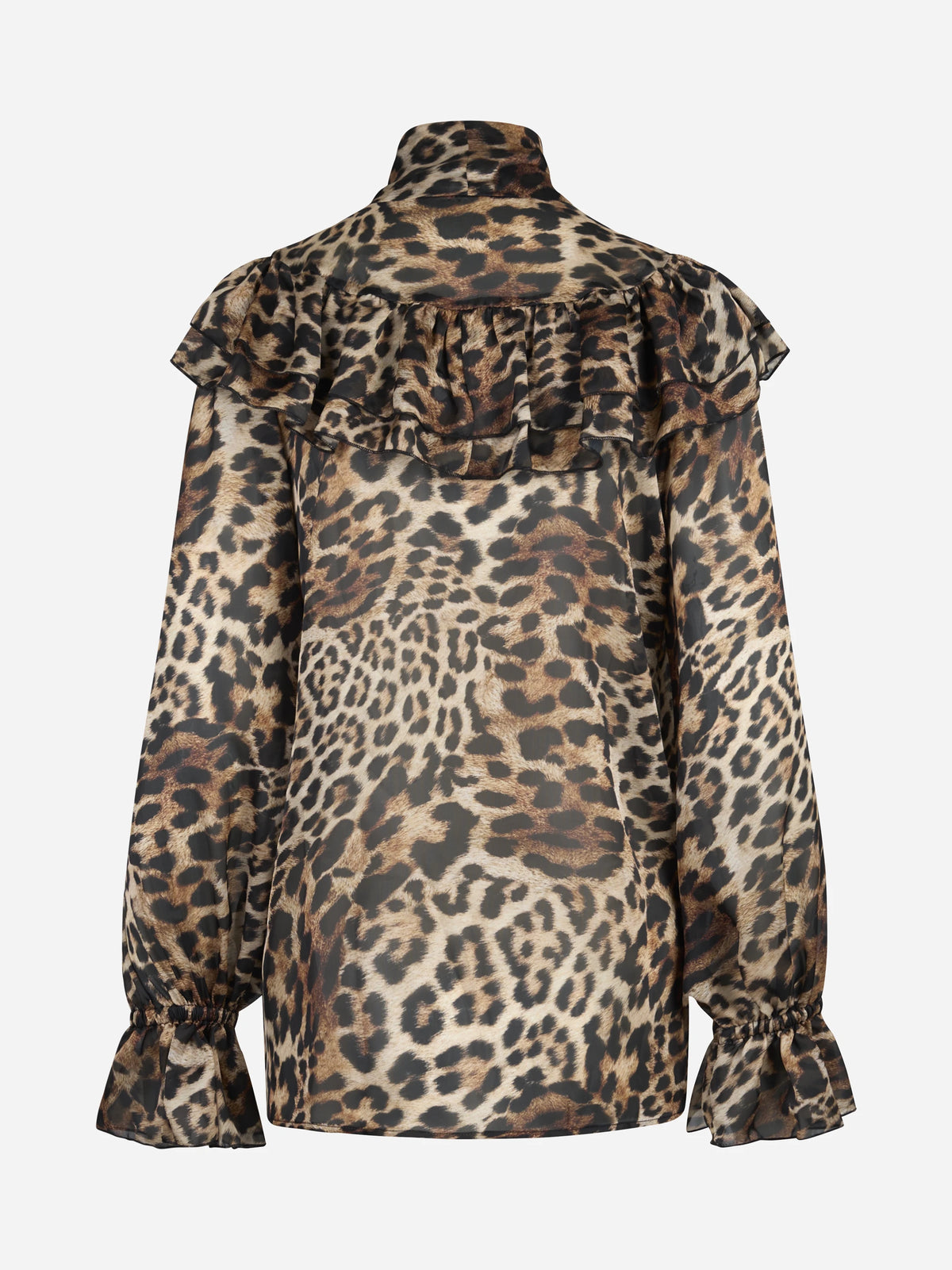 Camicia animalier con volant - vista posteriore