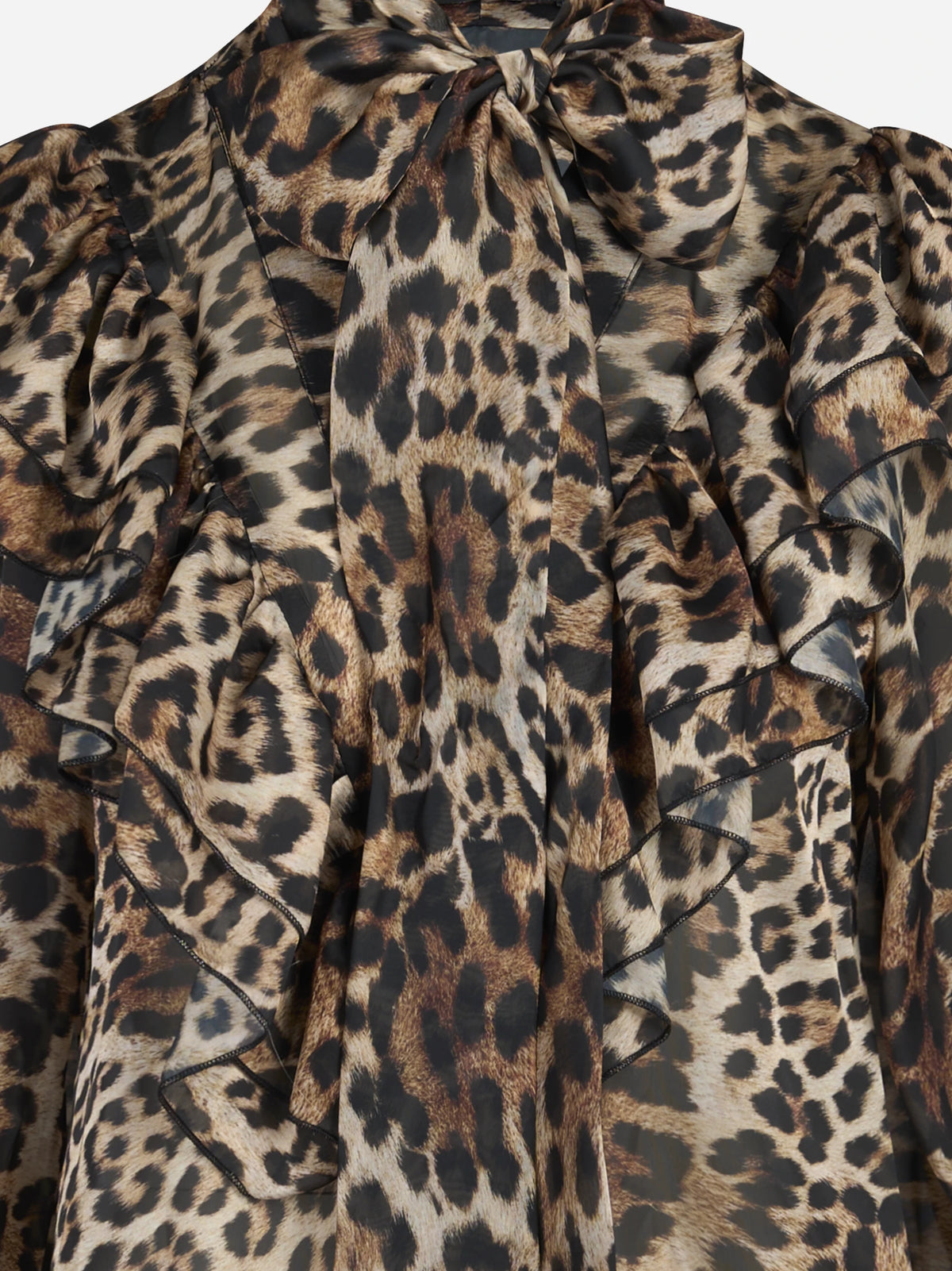 Camicia animalier con volant - dettaglio del prodotto