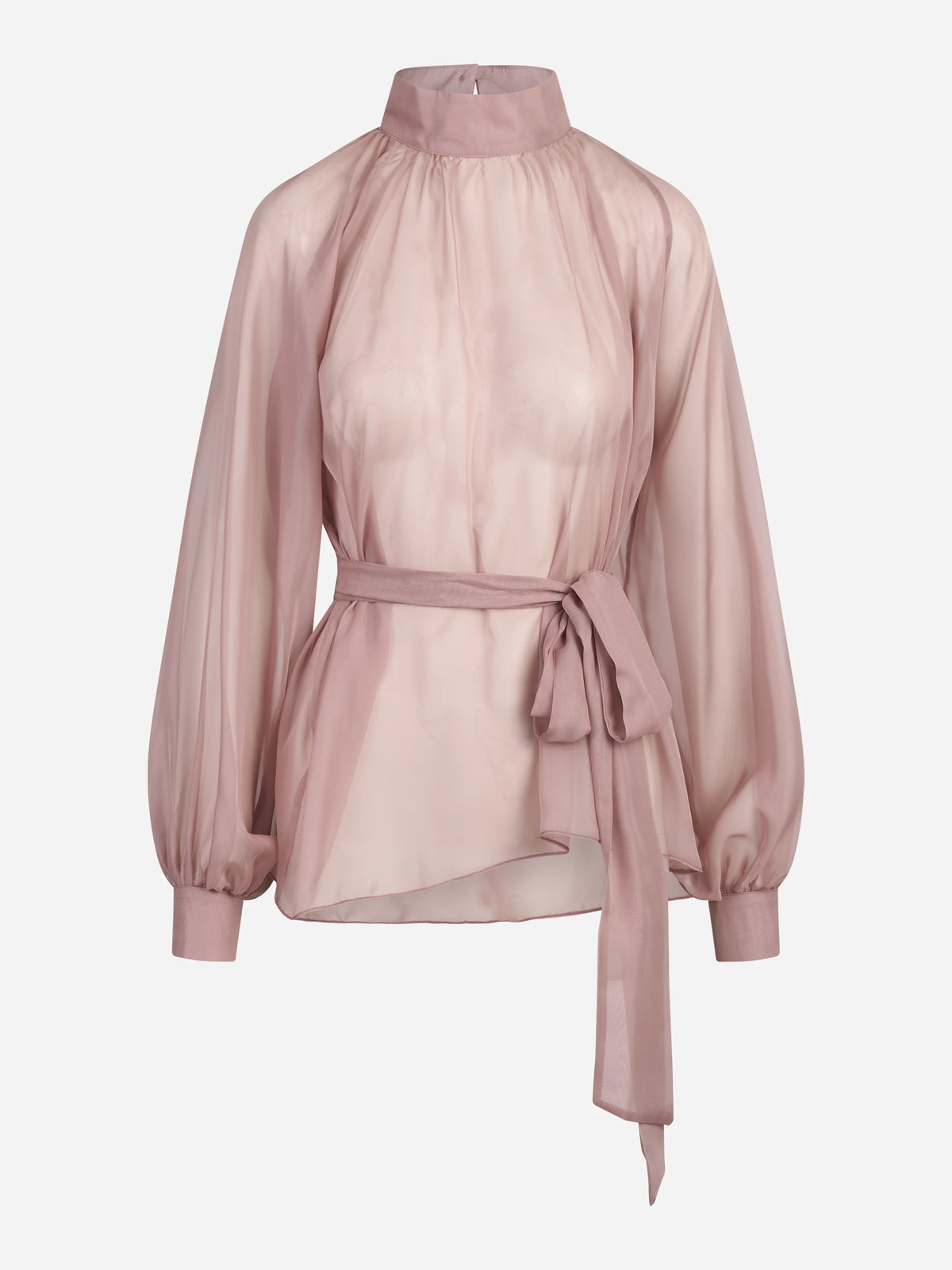 Camicia rosa con cintura - vista frontale