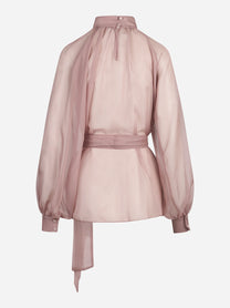 Camicia rosa con cintura - vista posteriore