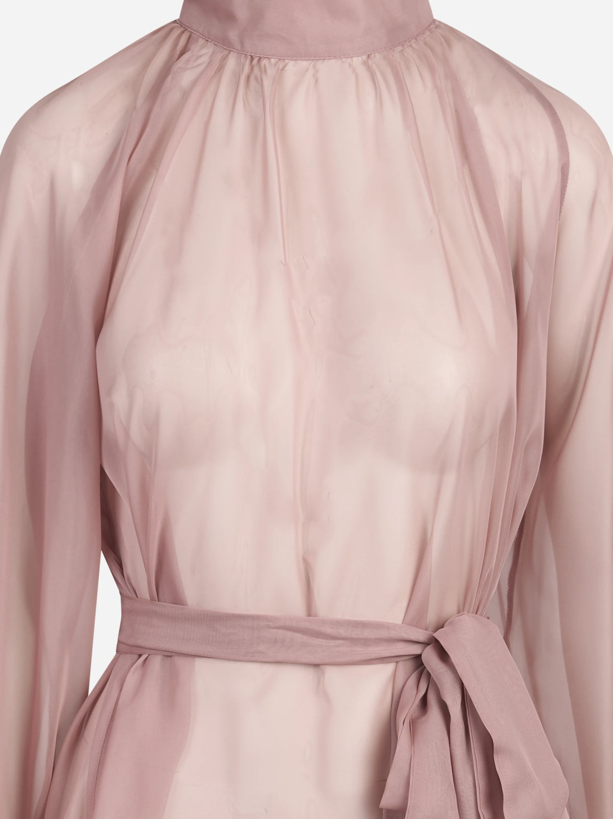 Camicia rosa con cintura - dettaglio del prodotto