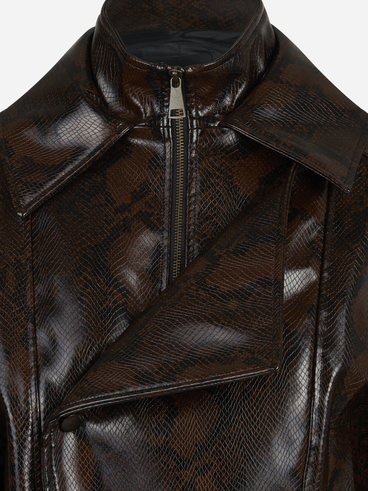 Giacca effetto rettile marrone ACTUALEE - dettaglio