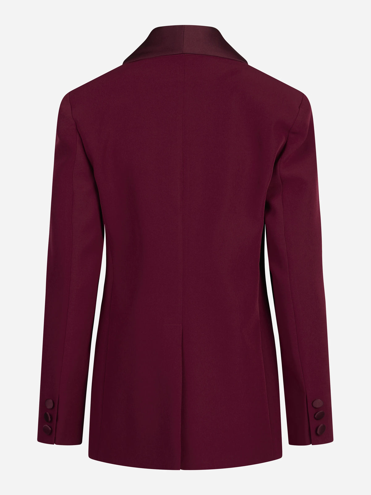 Blazer con revers sciallato bordeaux - vista posteriore