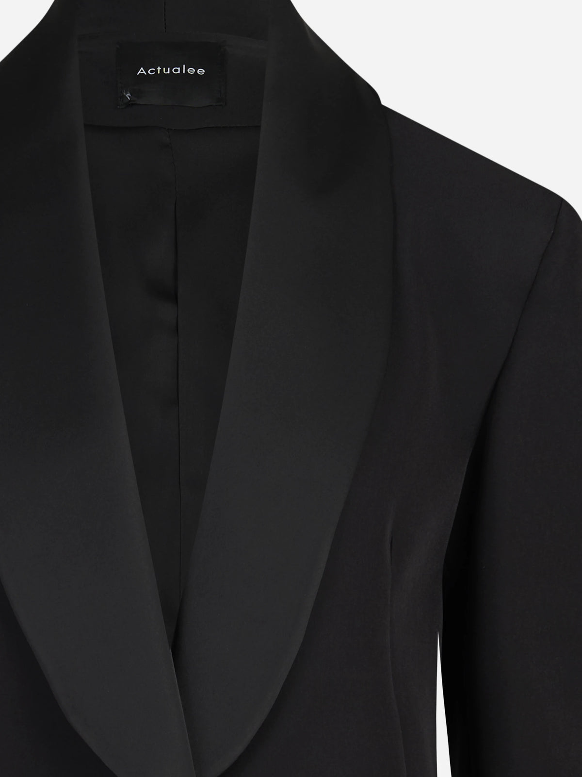 Blazer con revers sciallato nero - dettaglio del prodotto