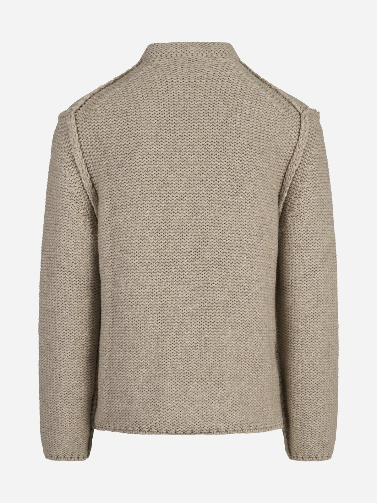 Maglia in cashmere a collo alto beige - vista posteriore