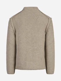 Maglia in cashmere a collo alto beige - vista posteriore