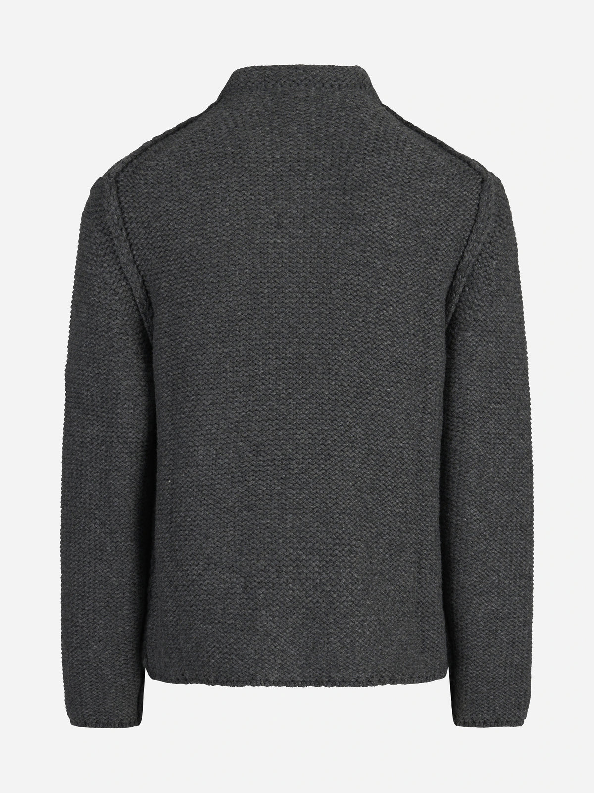 Maglia in cashmere a collo alto grigia - vista posteriore