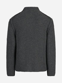 Maglia in cashmere a collo alto grigia - vista posteriore