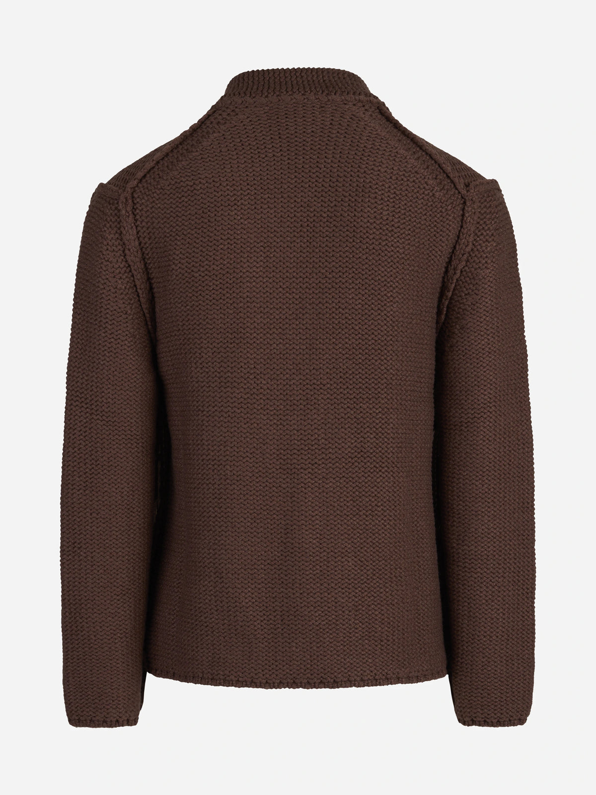 Cardigan in cashmere con collo sciallato bordeaux - vista posteriore