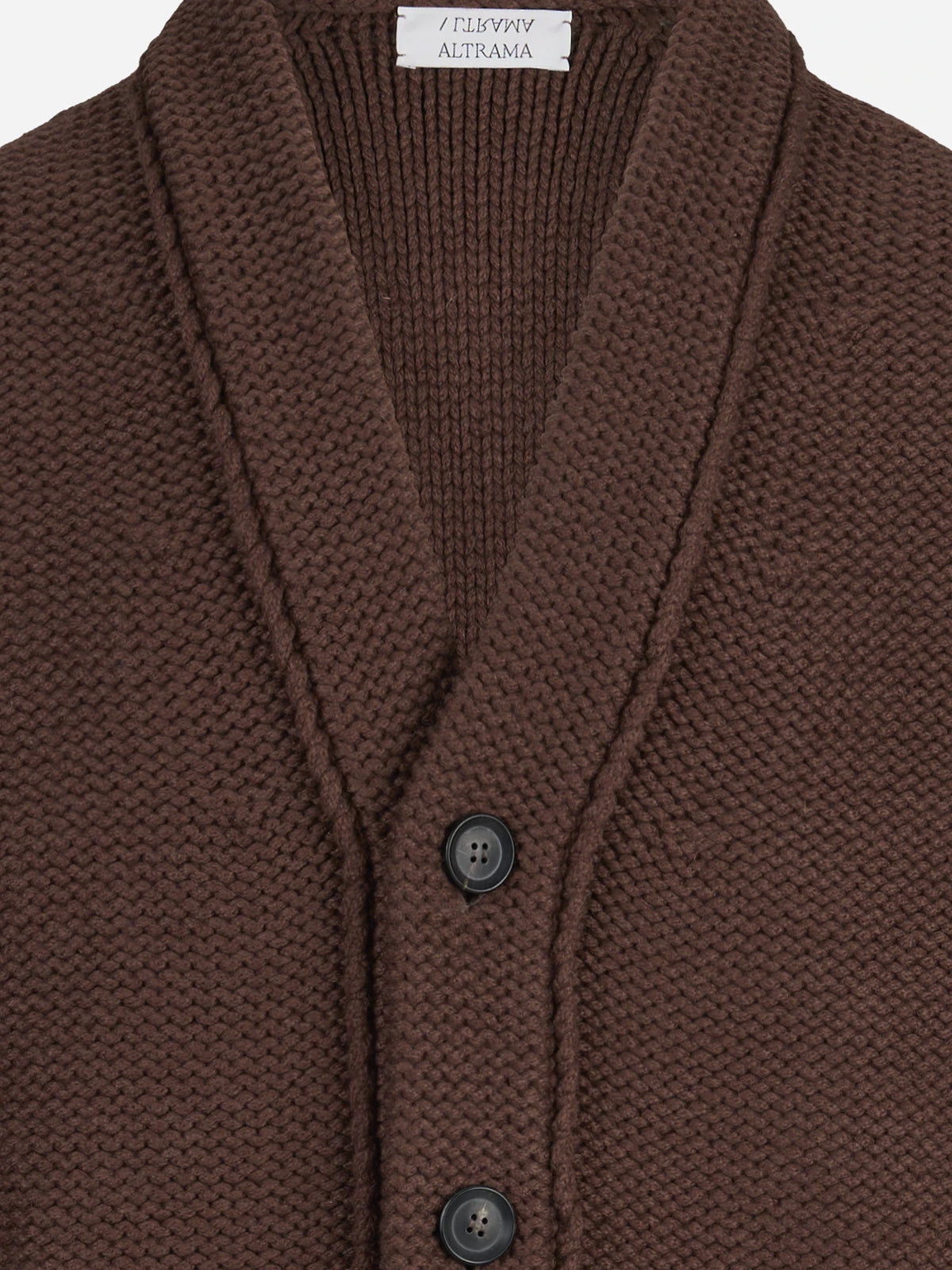 Cardigan in cashmere con collo sciallato bordeaux - dettaglio del capo