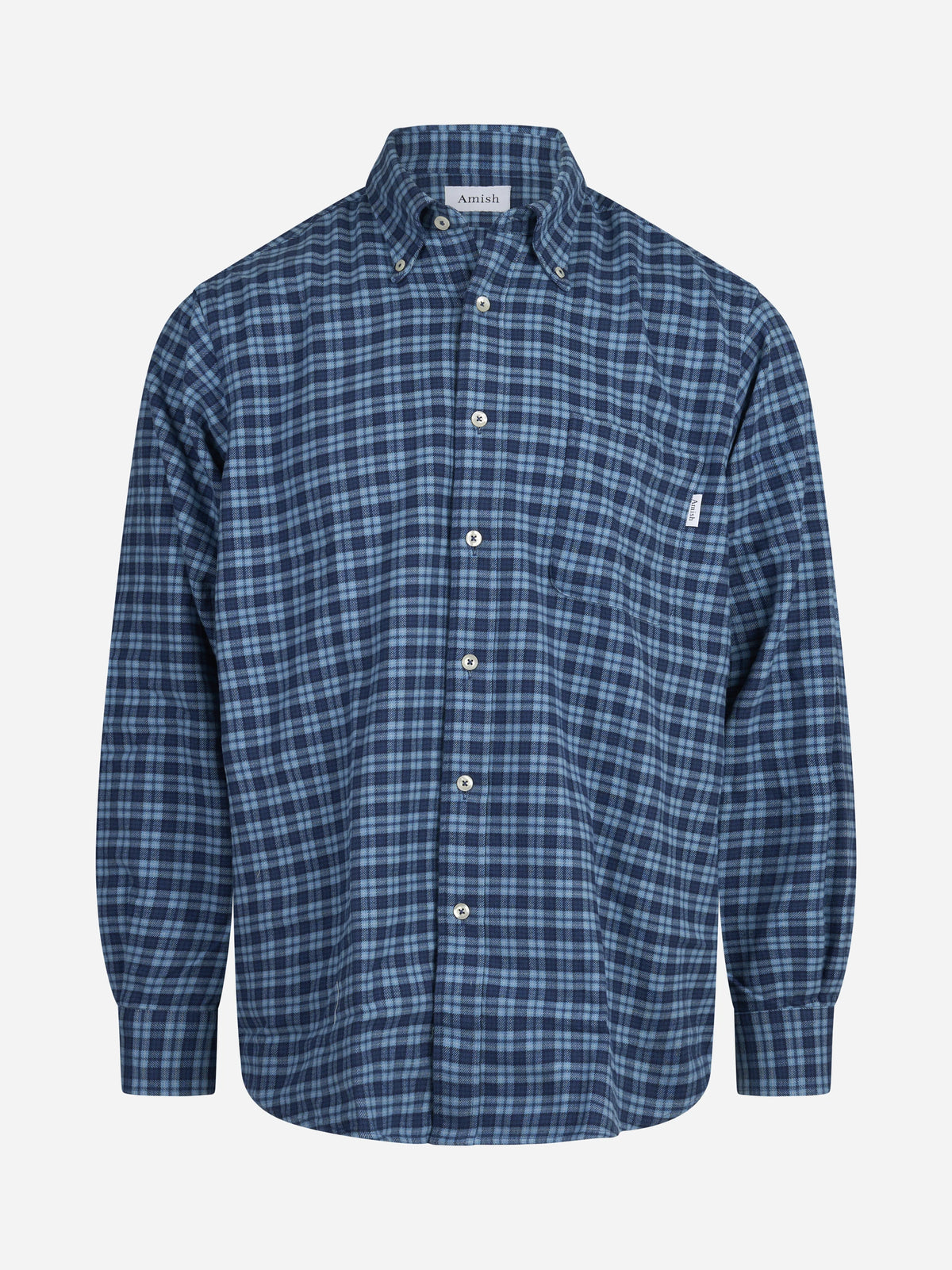 Camicia America check blu - vista frontale