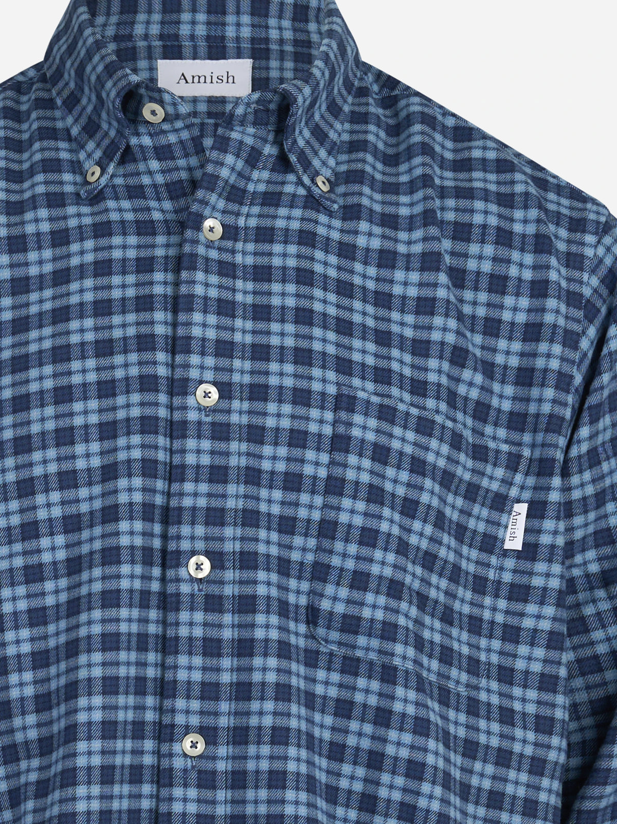 Camicia America check blu - vista posteriore