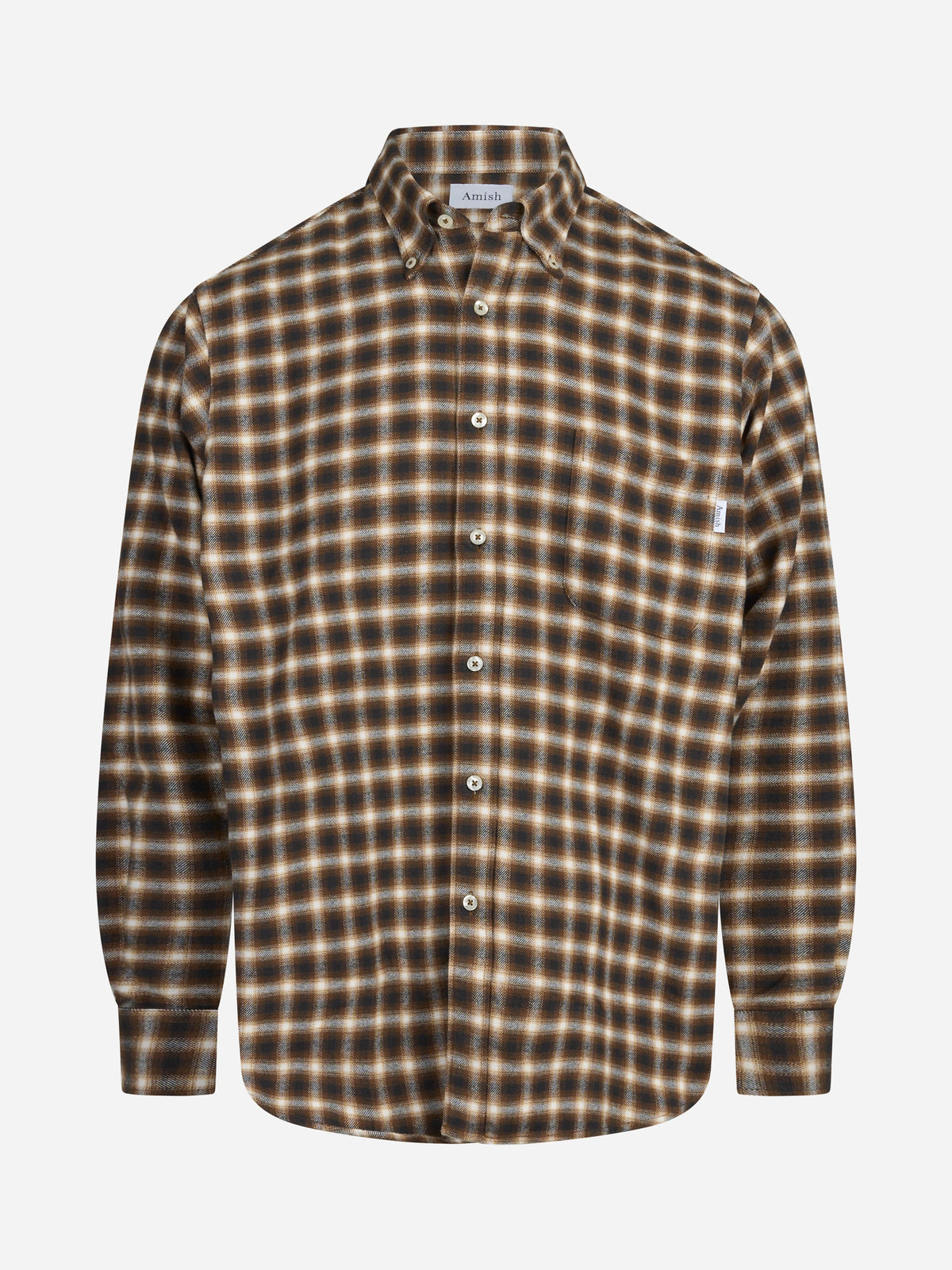 Camicia America check marrone - vista frontale