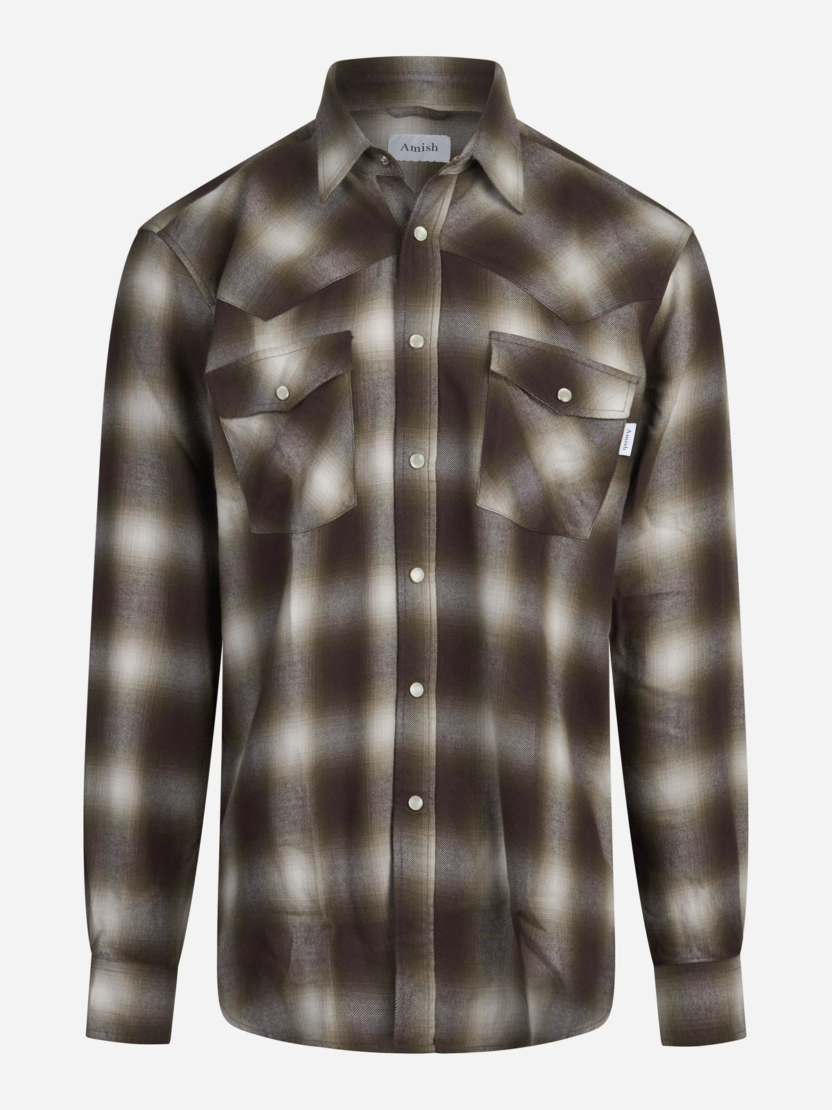 Camicia Texaco check marrone - vista frontale