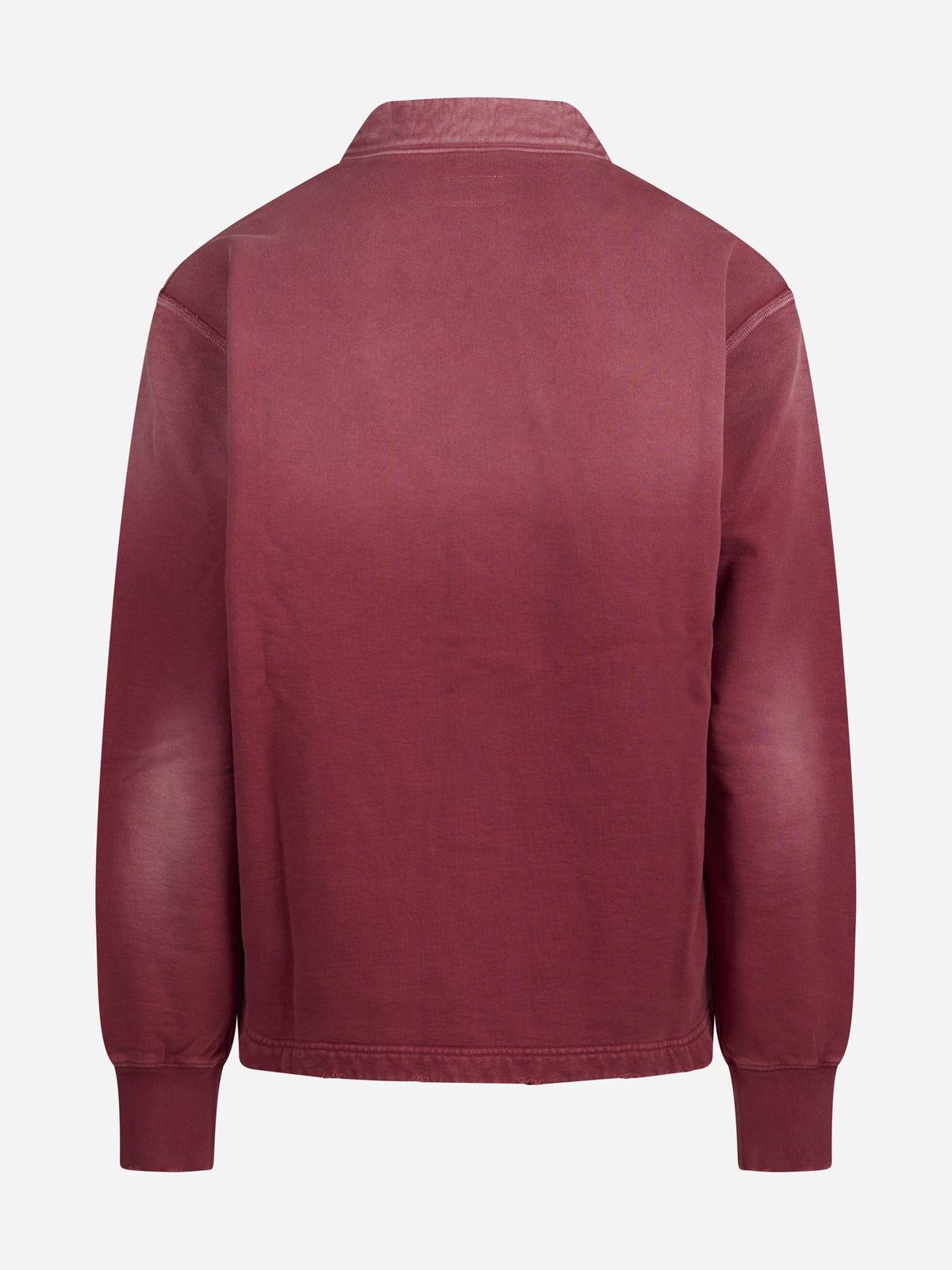 Cardigan in cotone effetto vissuto bordeaux - dettaglio del prodotto