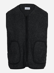 Gilet Sherpa in lana grigio - vista frontale