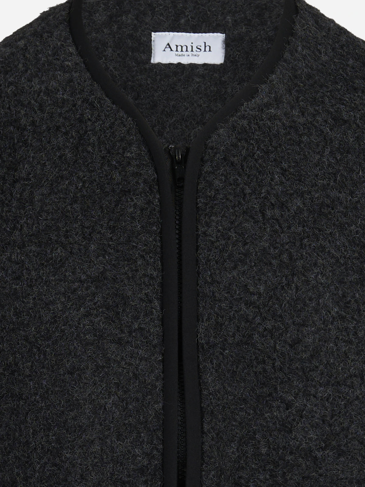Gilet Sherpa in lana grigio - vista posteriore