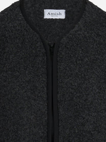 Gilet Sherpa in lana grigio - vista posteriore