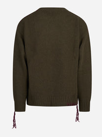 Maglia oversize in misto lana verde - dettaglio del prodotto