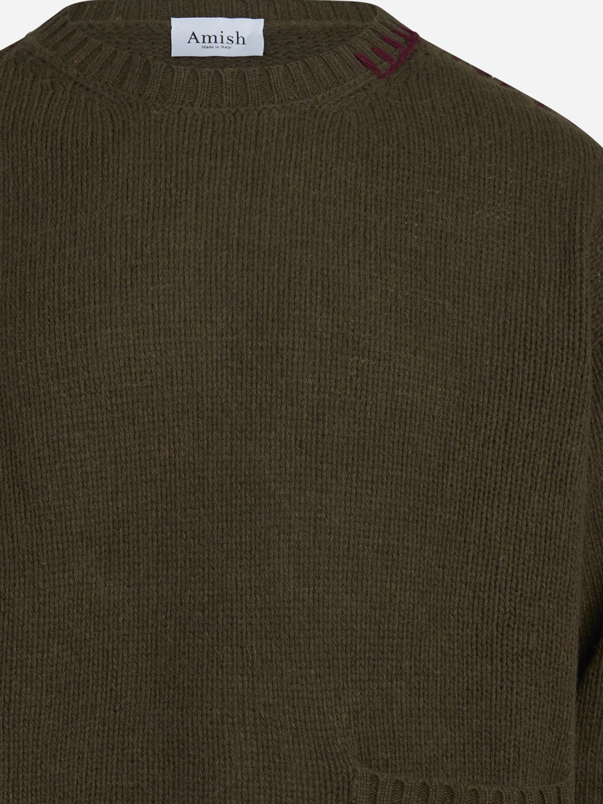 Maglia oversize in misto lana verde - vista posteriore
