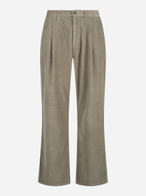 Pantalone ampio in velluto beige - vista frontale