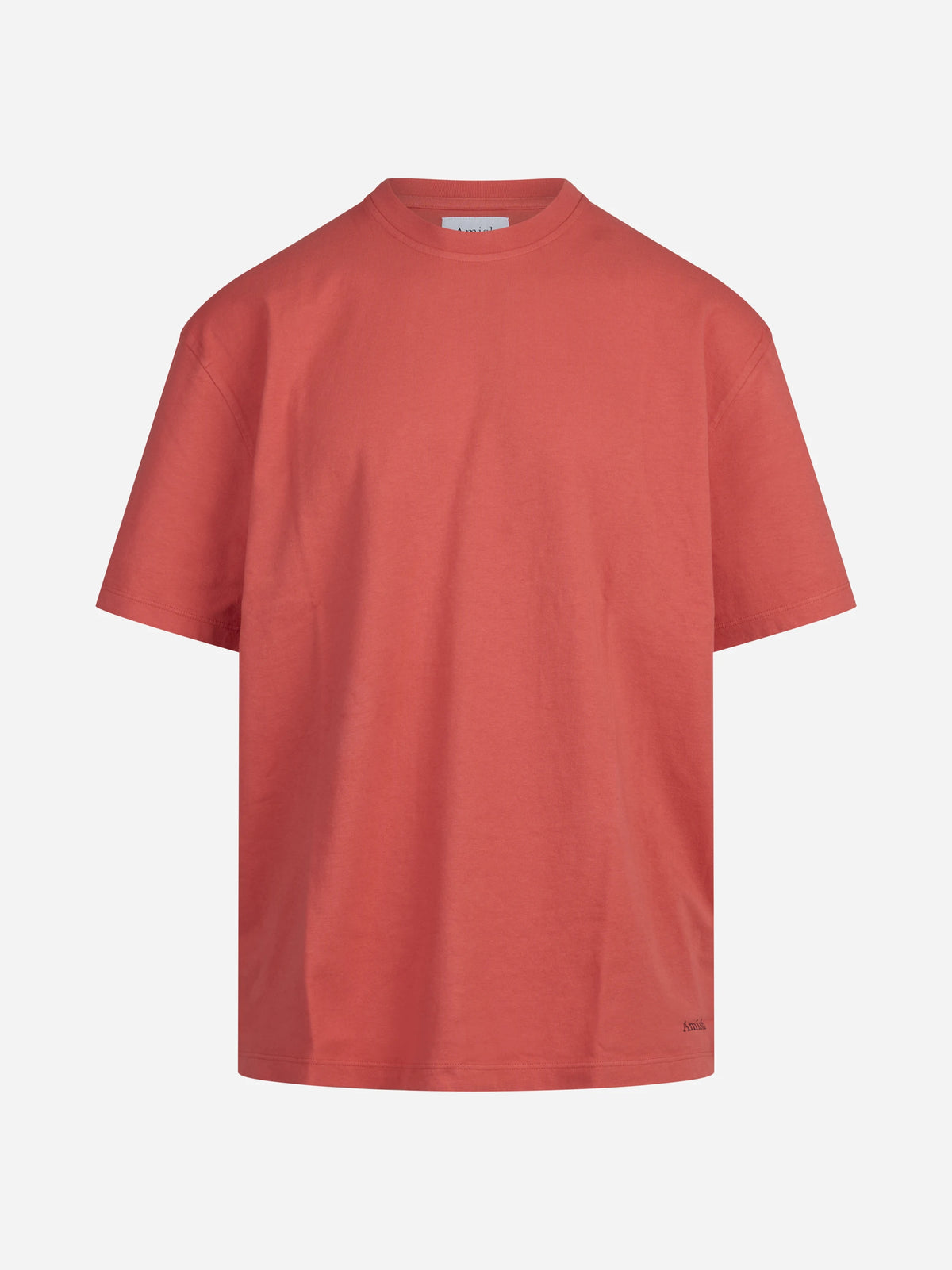 T-shirt basic in cotone rosso - vista frontale