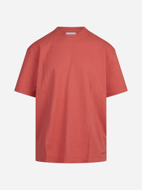 T-shirt basic in cotone rosso - vista frontale