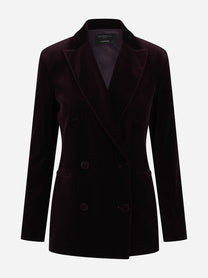 Blazer Galbusera in velluto bordeaux - vista frontale