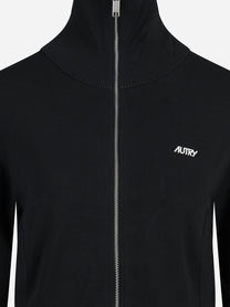 Giacca in maglia con zip nero - vista posteriore